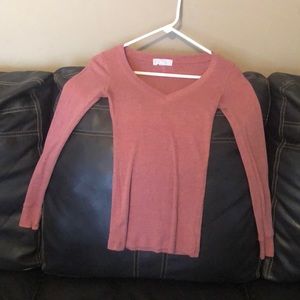 Forever 21 long sleeve vneck ribbed shirt